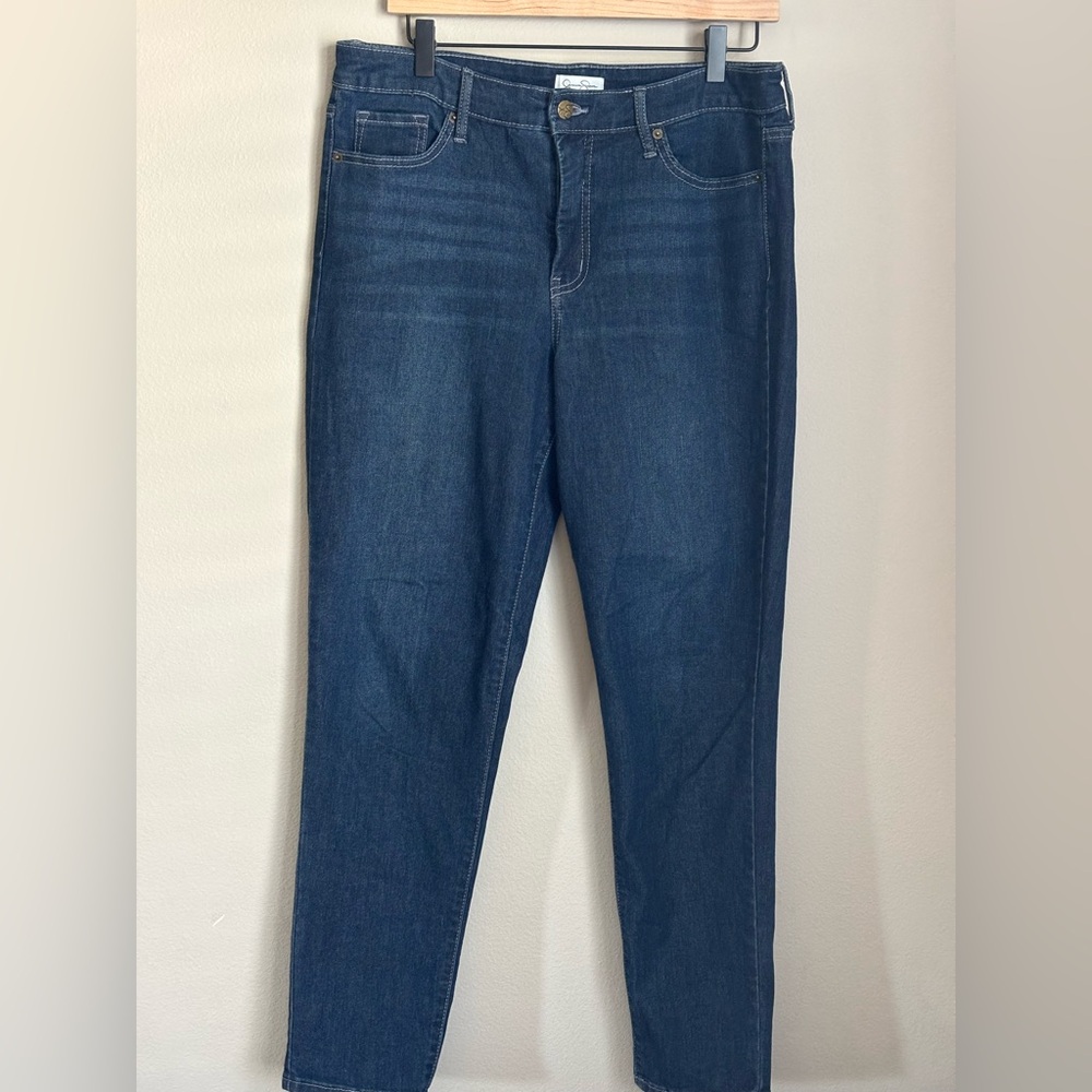 Jessica Simpson Dark Wash Denim Jeans Women's Size 12 Slim Straight Stretch
